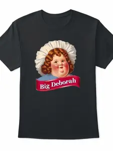 Vintage Deborah T-Shirt, Funny Cartoon Pattern, Unisex Casual Wear, Fashionable Daily Clothing, Trendy Choice for Men and Women
