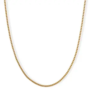 Classic Box Chain Necklace in ION Plated Yellow Gold Stainless Steel 24-26 Inches
