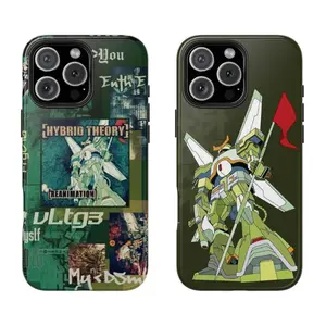 Hybrid Theory Gundam Inspired Anime Manga Robot Smartphone Case, Shockproof Tough Cellphone Casing for iPhone 11-17 Pro Max Plus, Military Grade Drop Protection, Durable Anti-Scratch Handheld Phone Accessories