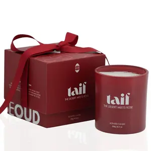 Taif Scented Candle by Intense Oud – Luxury Home Candle with Notes of Taif Rose, Smoky Oud, Clove, Vanilla & Amber – Aromatic Decor for Living Spaces – Premium Wax Candle (230g / 8.11 oz)