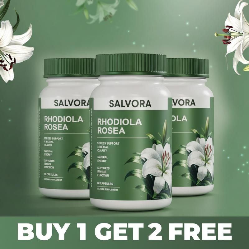 3 PACK of Rhodiola Rosea Extract for Stress, Energy & Focus - Natural Adaptogen [500mg]