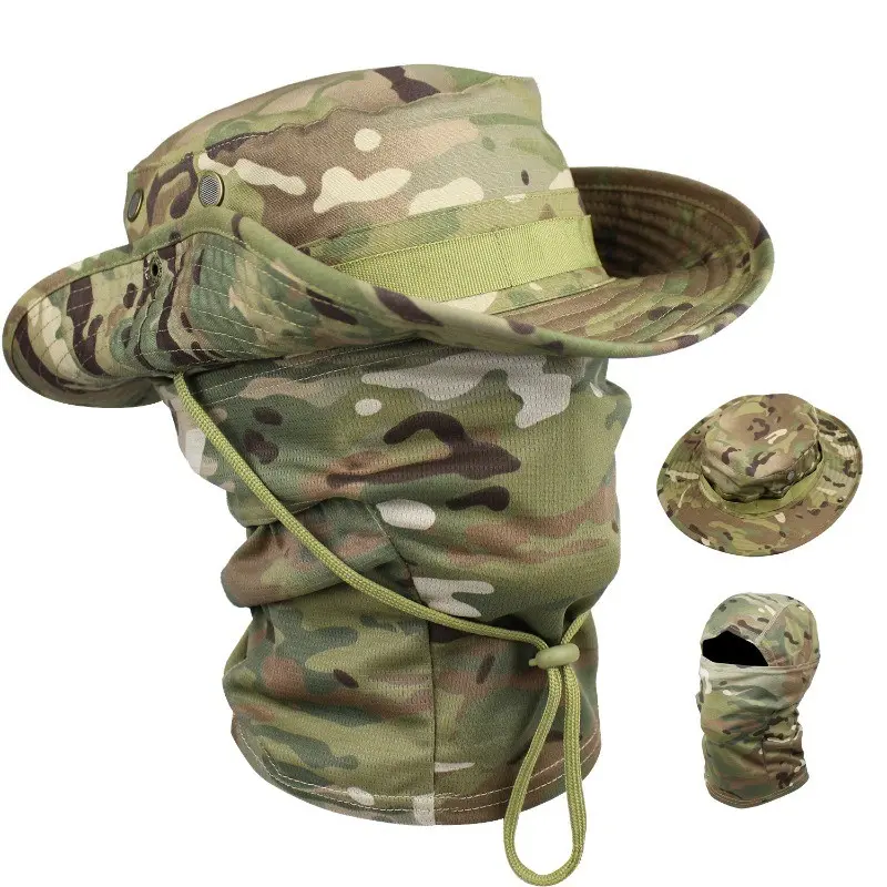 Ultimate Tactical Camo Sun Protection: Tactical Balaclava & Boonie Hat Set