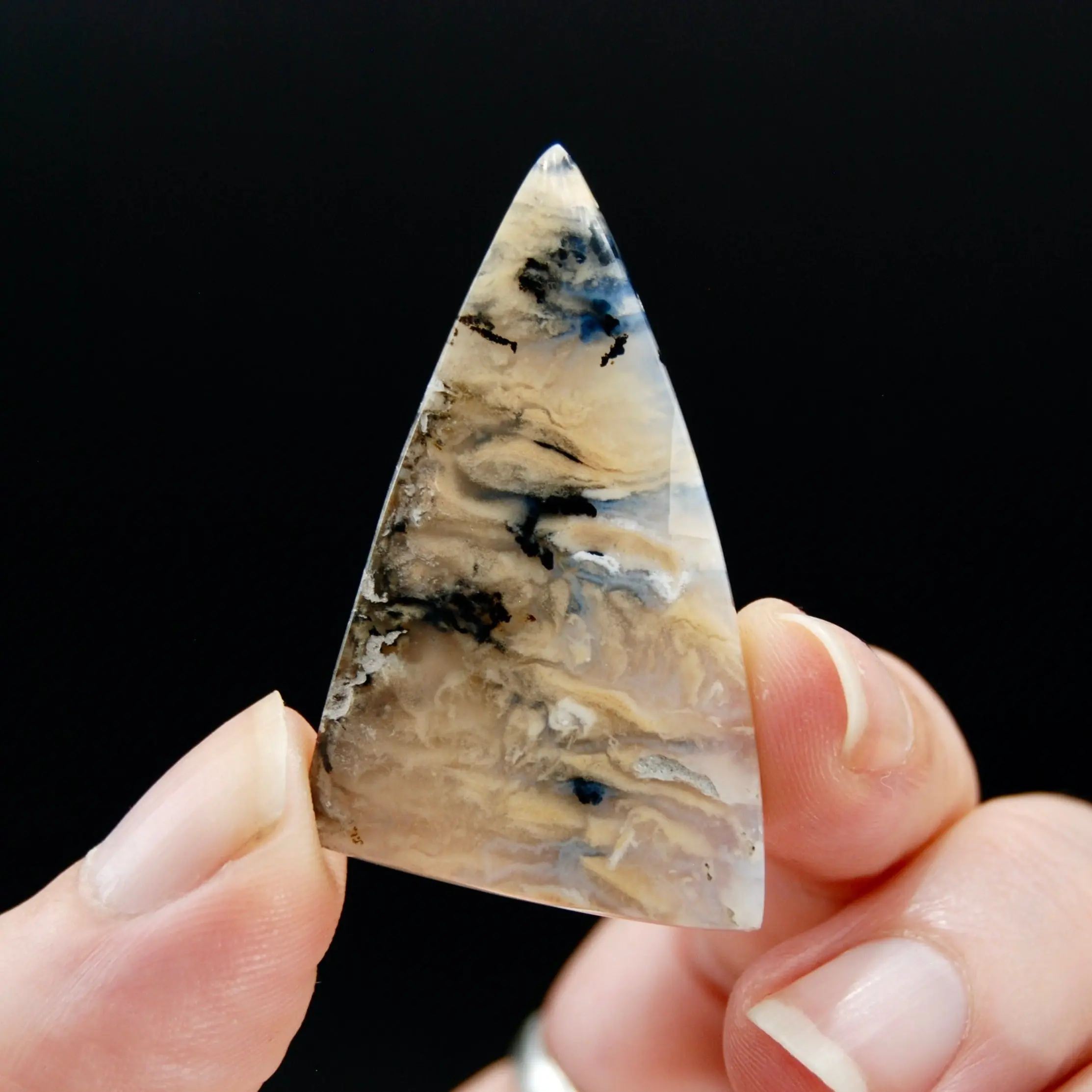 46mm Dendritic Plume Agate Freeform Cabochon, Indonesia g4