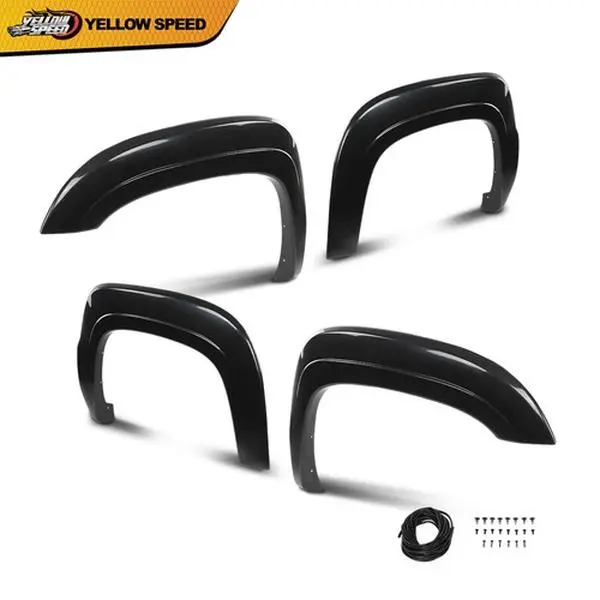 ALLGOOD Streamlined Paintable Factory Style 1 Set Fender Flares (4 Pieces) - ABS Plastic Truck Accessory with UV Aging Resistant, High Impact Strength, Excellent Mechanical Performance, Design Flexibility - Fit for 2007-2013 Chevy Avalanche, Acrylonitrile