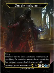 Zur, the Enchanter - Full Art Altered Art Custom Proxy Card