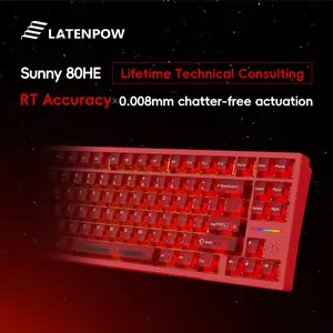 Latenpow Sunny 80HE Gaming Mechanical Keyboard Magnetic Switch Axis Hall Effect Keyboard RGB Backlight RT 0.008mm 84 Keys