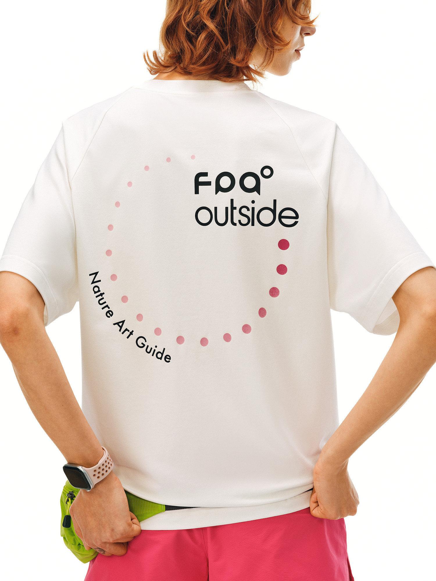 FPA polka dot slogan sports T-shirt — crew neck, summer outdoor casual couples tee in black and white