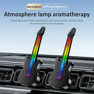 Guitar-Shaped RGB Sound-Activated Ambient Light Car Vent Clip Diffuser - Auto Interior Decoration Car Fragrance