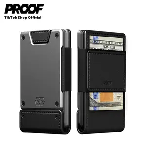 PROOF Apex Minimalist Wallet – Full Grain Leather & Aluminum RFID Wallet