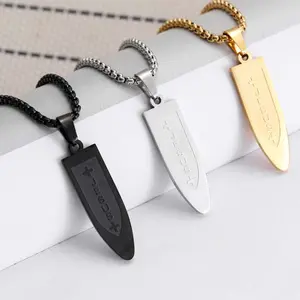 Cross bullet shaped pendant necklace JESUS ​​necklace men and women daily wear gift