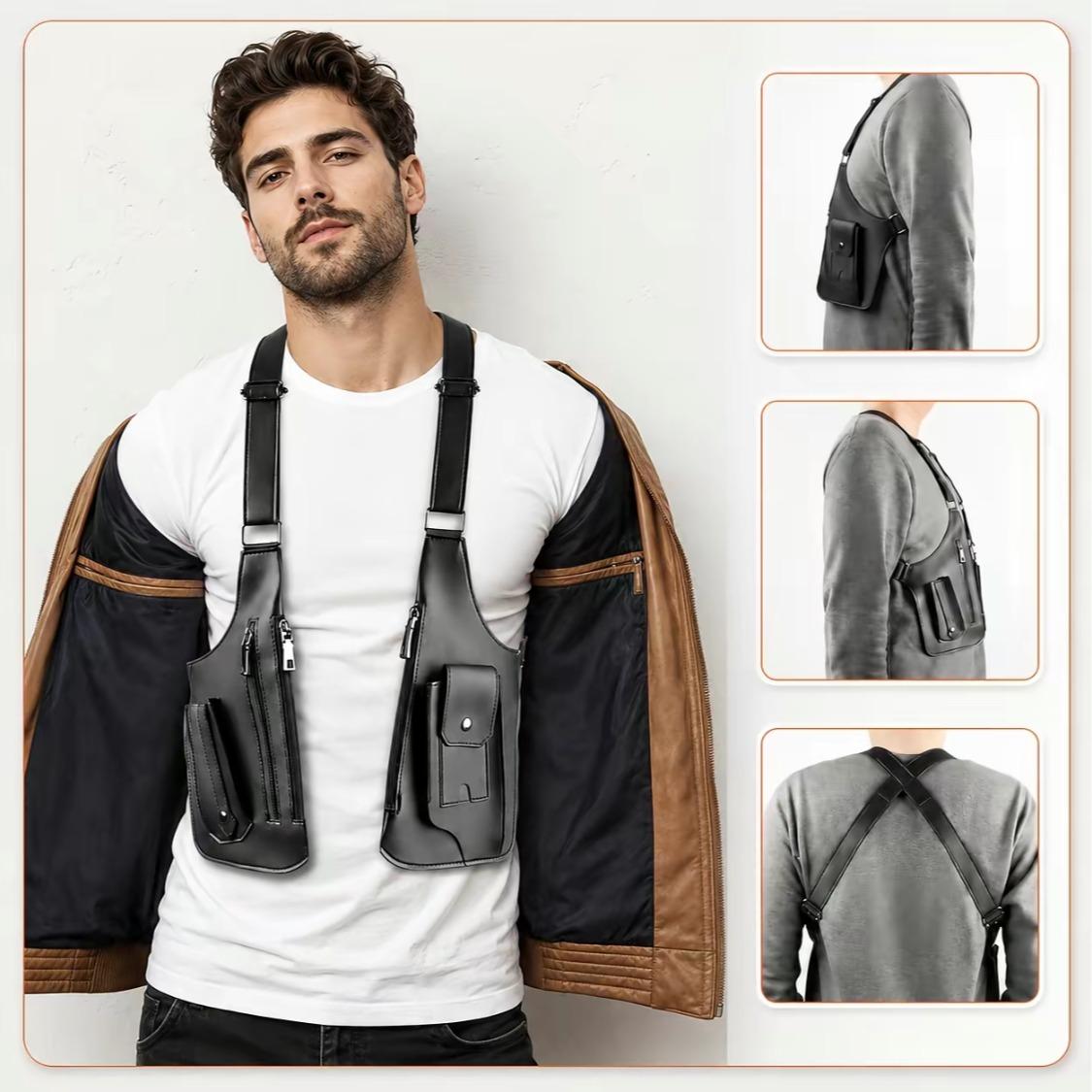 Men's Leather Underarm Bag, VintageAnti-Theft Shoulder Holster with Adjustable Strap for Outdoor Cycling & Travel, Gifts for Him, Leather Bags handbag Men's Leather Underarm Bag, VintageAnti-Theft Shoulder Holster with Adjustable Strap for Outdoor Cycling & Travel, Gifts for Him, Leather Bags handbag
