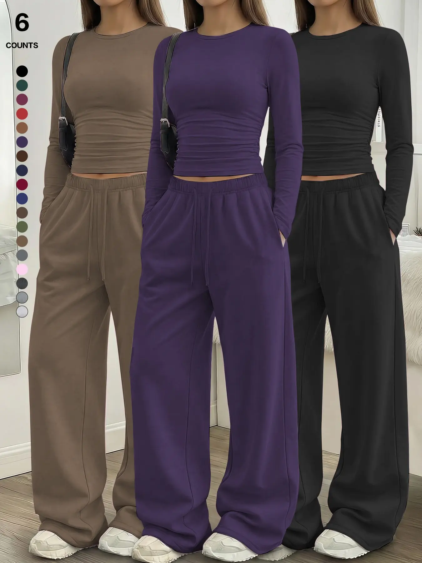 Black + Dark Purple + Light Brown