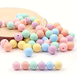12mm Candy Colorful Silicone Beads For Jewelry Making DIY Anti-Drop Key Bag Chain Bracelet Hanging Decoration Handmade Craft Supplies