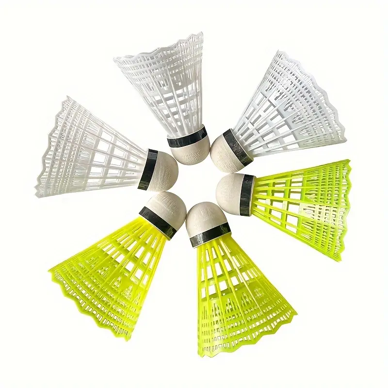 6pcs Vibrant Plastic Badminton Shuttlecocks - Durable Nylon & Lightweight, Colorful & Easy-to-Track Balls for Enhanced Gameplay - For Badminton Enthusiasts - Suitable for Outdoor & Indoor Sports - Great Gift for Sports Lovers