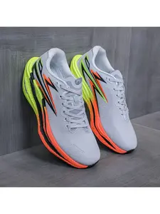 Couple Gradient Color Carbon Plate Running Shoes, Breathable Mesh Anti-Slip Wear-Resistant, Professional Marathon Training Shoes