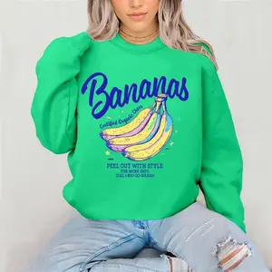 Bananas Crewneck Sweatshirt Gildan Everyday Style Super Soft Unisex Fit Streetwear Graphic Top warm Womenswear Casual Printed Long Sleeved