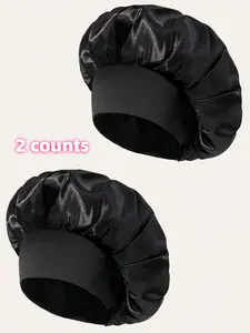 2 Pack Beauty Hair Care Caps Single Color Sleep Hats, Comfortable Head Protection, Ideal for Nighttime Use, Soft Material, Easy to Wear, Sleeping Bonnet, Bonnets for Sleeping