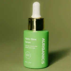 Aurganics Alpha Glow Serum Aloe Dark Spot Serum for Hyperpigmentation Sensitive Skin Alpha Arbutin Kojic Acid Licorice Root Extract Daily Brightening Skincare