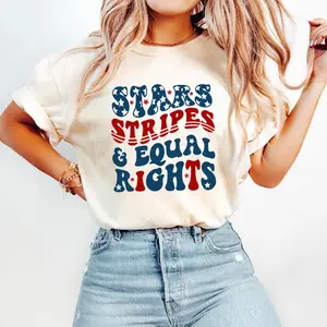 Stars Stripes And Equal Rights Shirt, 4th Of July T-shirt, Liberal American Sweatshirt, Patriotic Women Gift, Feminist American Shirt, Independence