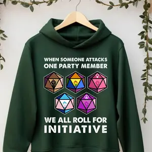 When Someone Attacks One Party Member We All Roll For Initiative Vintage  Hoodie/ Sweatshirt/T-Shirt, DND Shirt, Dungeons And Dragons Shirt,  LGBT Support Shirt