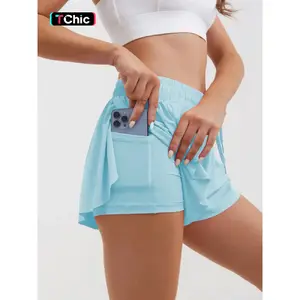 Women's Nylon Spandex Tennis Shorts Skirt, Spring Summer Sporty Fitted Short Pants with Drawstring, Anti-Slip Natural Waist, Drawstring Waist Skorts