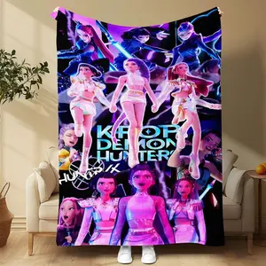 K-POP Demon Hunters Soft Flannel Blanket – Cozy Fan Throw for Sofa/Bed, Perfect Gift for K-Pop Lovers gilmore girls tj maxx Chrome Cross Heart Plush grounding