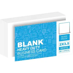 2x3.5 Blank Index Cards - Our 50 Pack of Blank Note Cards Use Heavy Duty Cardstock to Make Them Bleed Proof - These Plain Index Cards Make  Blank Business Cards & Blank Flashcards