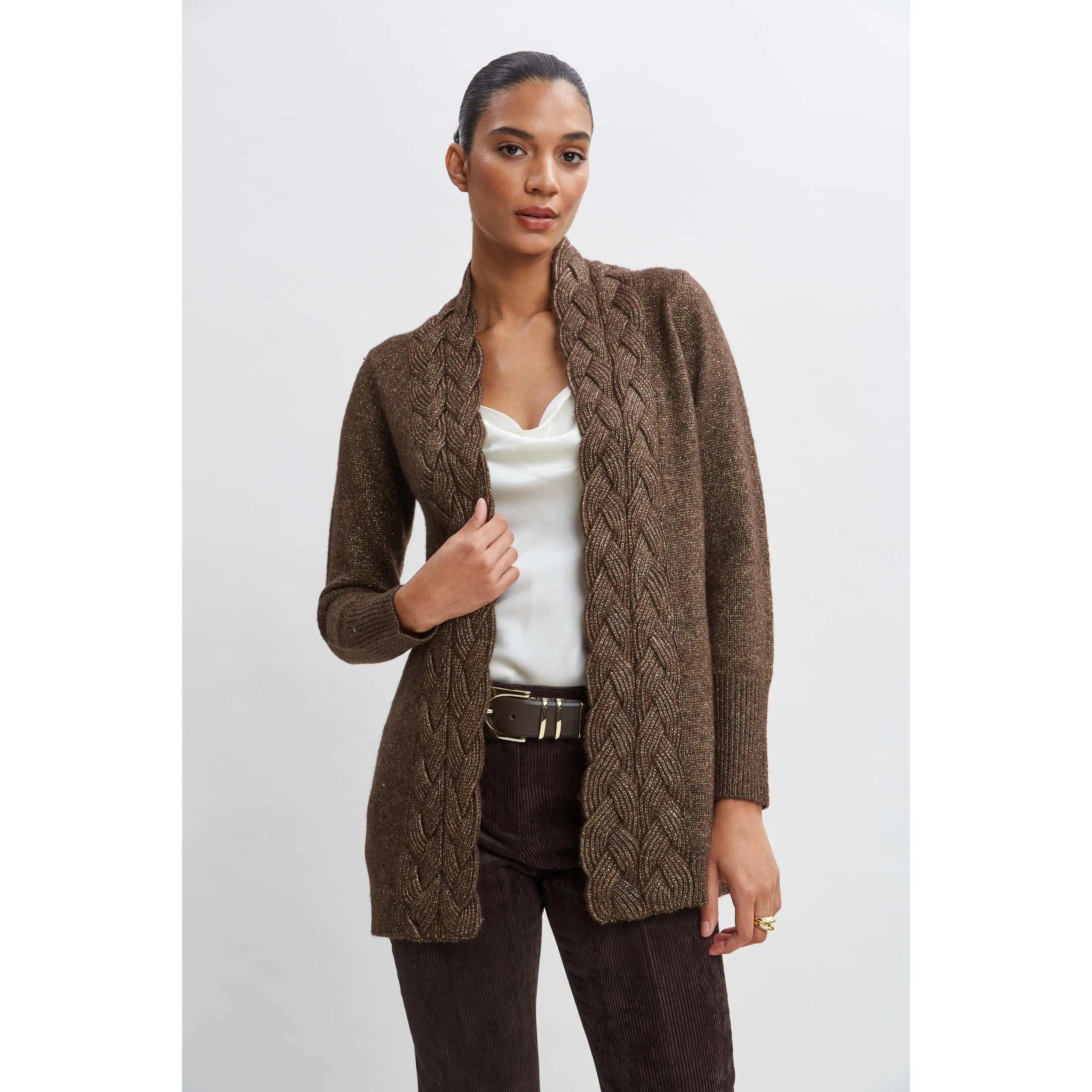 Metallic Cable Cardigan