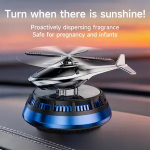 Solar-Powered Helicopter Car Air Freshener, Rotating Aromatherapy Diffuser Ornament, Car & Home Decor, Dashboard Interior Accessories