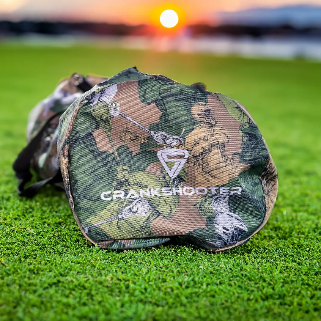 Crankshooter® Lacrosse Gear Duffel Bag, CrankCamo by The Art of Lax™, High-Performance Material