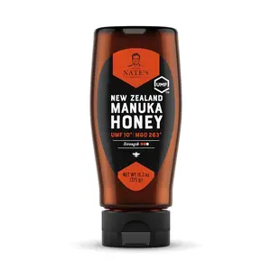 Nate's Raw Manuka Honey New Zealand MGO 263+ or 83+, UMF Certified 10+ or 5+ , 13.2 oz Squeeze Bottle