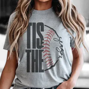 Vintage Baseball Tee Retro Tis the Season Baseball Tshirt Sports Game Day T-Shirt Womenswear Casual Sublimation Print Top Baseball Tee Sports Mom Tshirt LNN