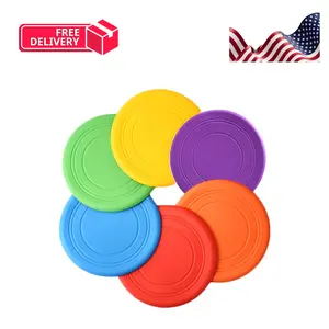 Flying Disc Toy Outdoor Playing Lawn Game Disk Flyer Colorful 6 Pack Bulk Set