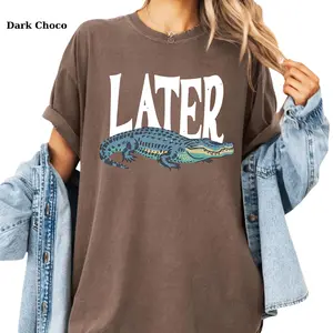 Later Gator Vintage T-shirt 90s Style TShirt Funny Graphic Alligator Tee Gift For Him Or Her Cotton Fit