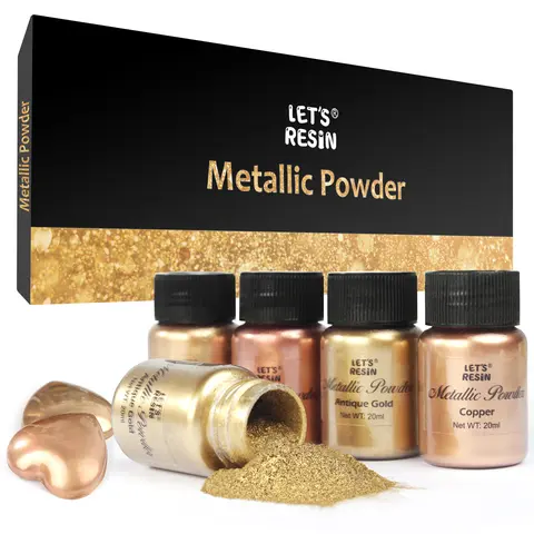 5 Colors Metallic Fine Resin Pigment Powder, Each Bottle 20ml Resin Color Pigment for Epoxy Resin Coloring, Polymer Clay and Other Crafts - LET'S RESIN