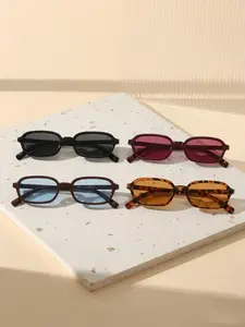 4 Pairs Women's Multicolor Narrow Frame Sunglasses, Summer Trendy Sunglasses, Street Style Sunglasses, Perfect for All Seasons, Ideal for Outdoor Activities, Dates, Beach, Gift Choice