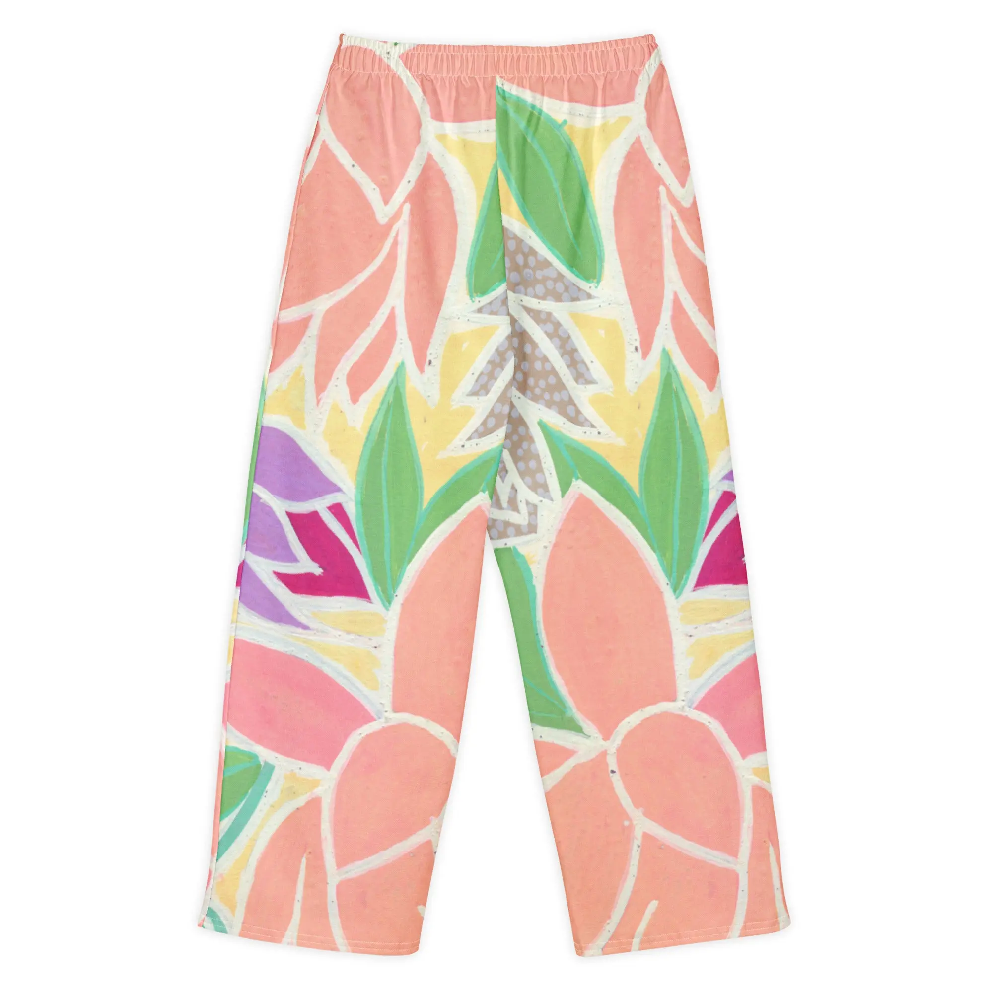 Tulips & Peonies Unisex Cotton Wide Leg Pants