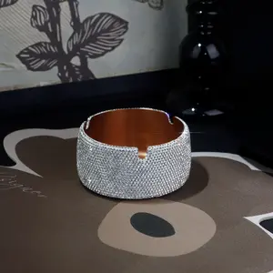 Rose Gold Metal Ashtray, Portable Modern Design for Men and Women, Handmade Stainless Steel Gift, Stylish Decor for Indoor and Outdoor Use