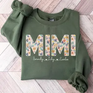 Personalized Mimi Sweatshirt With Grandkids Names, Floral Mimi Shirt, Mimi Gifts, Mother's Day Shirt, Mimi Tee