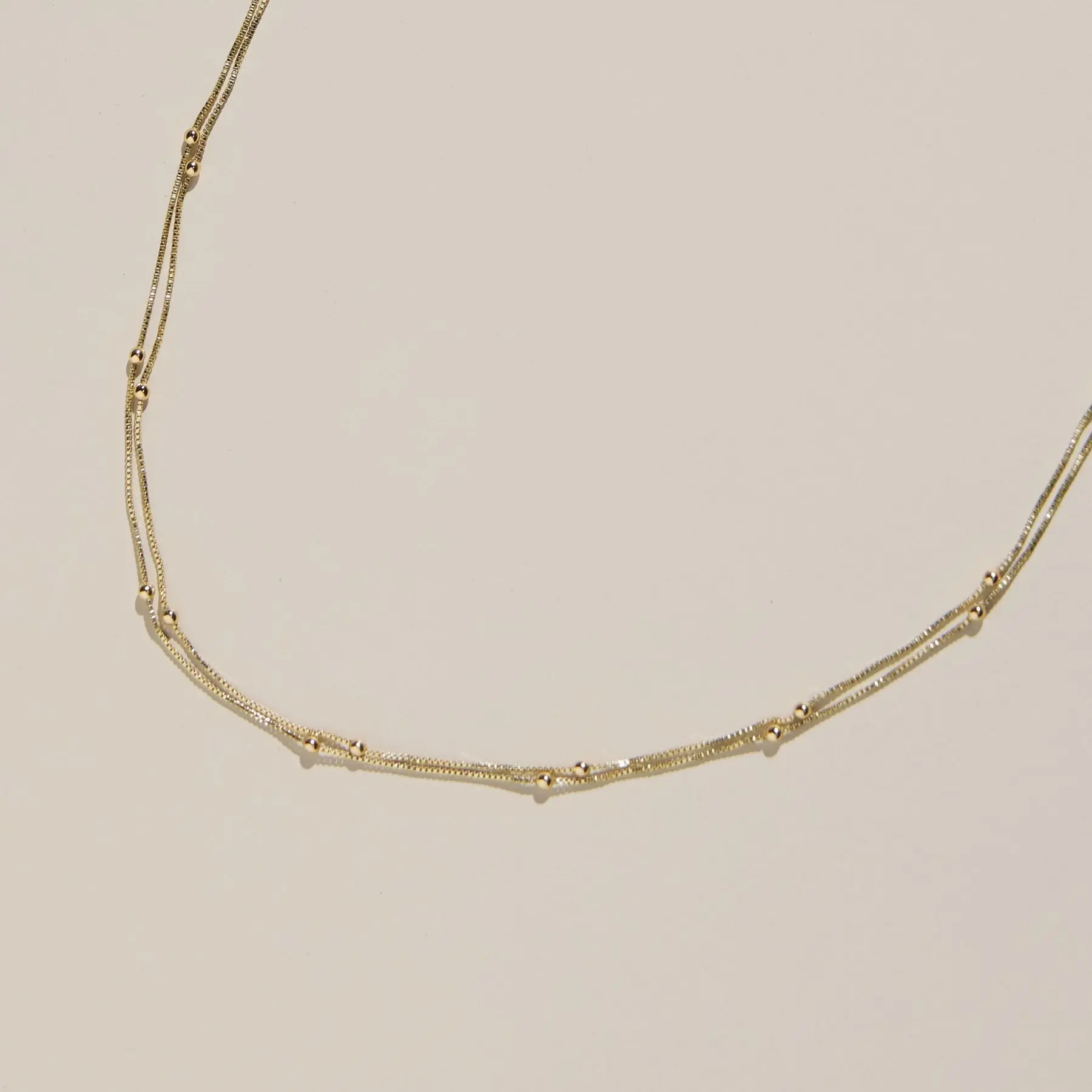 Gold Waterproof Double Layer Saturn Chain Necklace