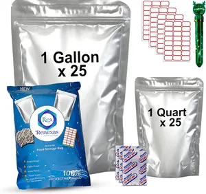 50 Pack Mylar Holographic Organiser Bags with Clear Window Resealable Smell Proof Zipper Foil Storage for Food Samples & Small Business