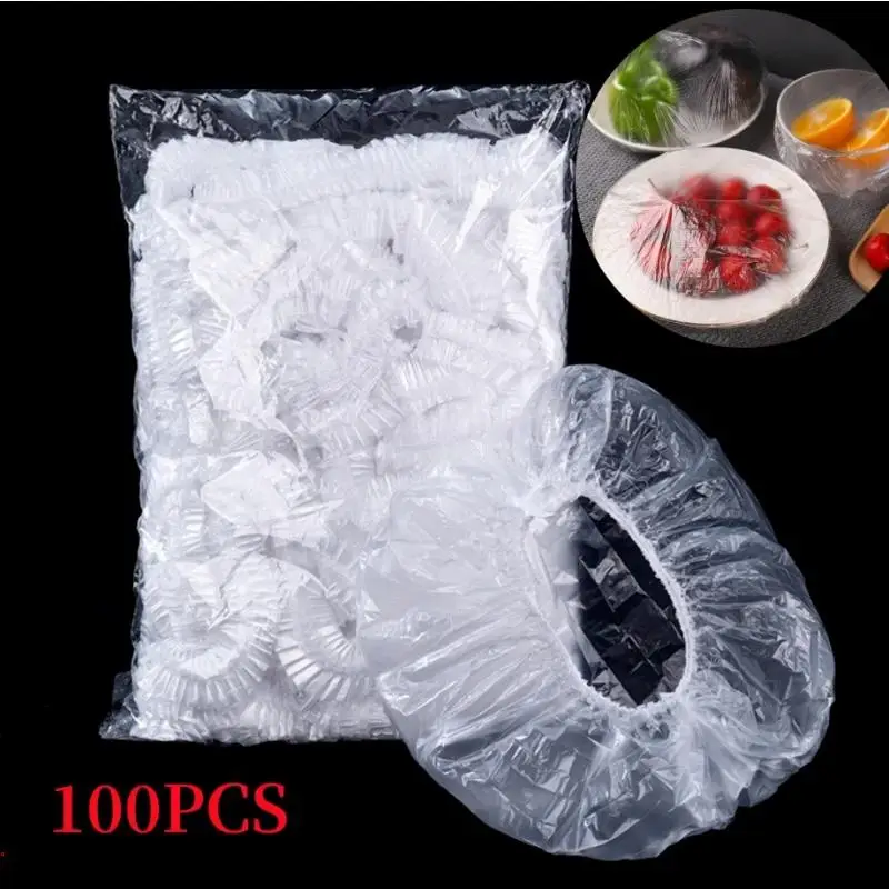 Disposable Food Fresh Keeping Cover, 100pcs/set Clear Elastic Food Storage Cover, Household Kitchen Accessories for Indoor & Outdoor