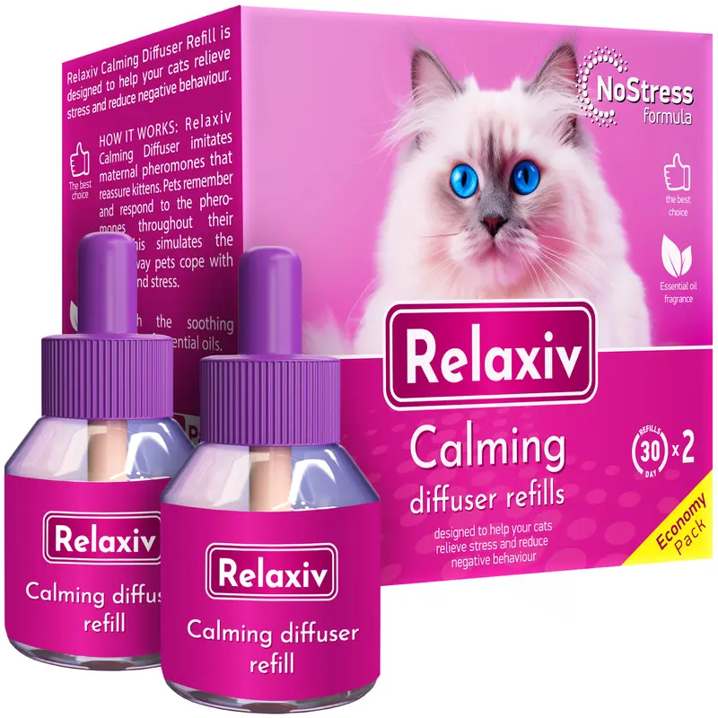 Beloved Pets Cat Diffuser Refill - Calming Pheromones for Home Stress Relief, Relaxation Support, Relaxed Sleep Encouragement - Compatible with Standard 120v Outlets, Easy to Power