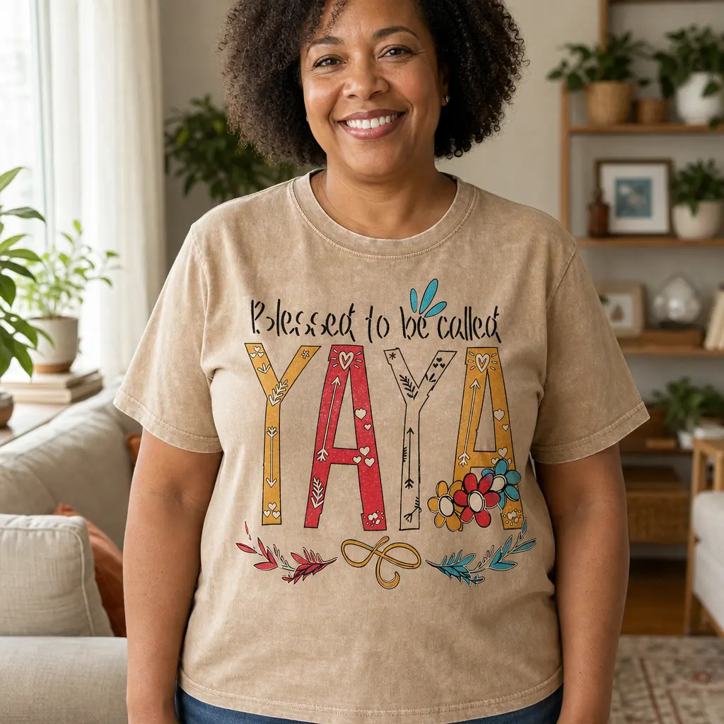 Blessed To Be Called Yaya Shirt Women Floral Graphic Tee Grandma Gift