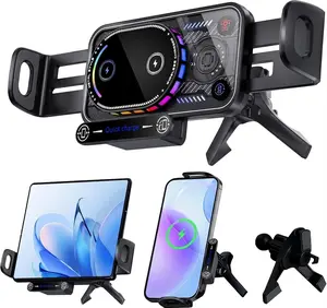 Car Phone Holder RotatingFoldable Wireless Charging Stand MagneticFast Charge for Huawei Samsung iPhone 15 1413 12 11 Pro Max XS