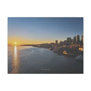 Golden Hour Sunset over Seattle Waterfront