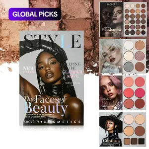 43 Color Four Layer Eyeshadow Blush Highlight Contour Powder Book, Multi-Use Pearl Matte Lipstick, mothers day gift ideas, Makeup Book, Eyeshadow Palette