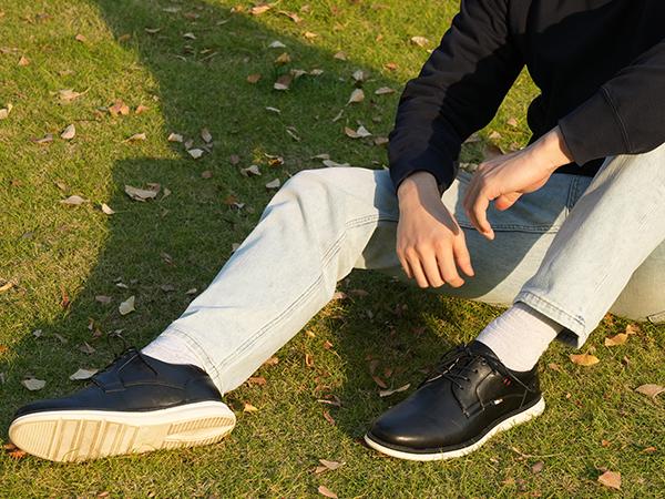 Hawkwell Plus Men's Plus Size Oxford Casual Shoes Business Dress Sneakers for Big and Tall