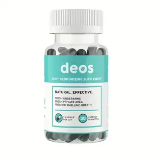 DEOS Internal Deodorant Supplement – Full Body Deodorizer for Gut Health, Skin Health, Detox & Digestion Support – Natural Odor Control Chlorophyll Pills for Head-to-Toe Freshness | 30 Capsules