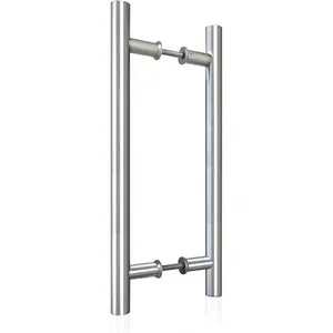 16" Push Pull Door Handle, Stainless Steel Double Sided H Shape Sliding Doors Handle, Heavy Duty Swing Door Handles,